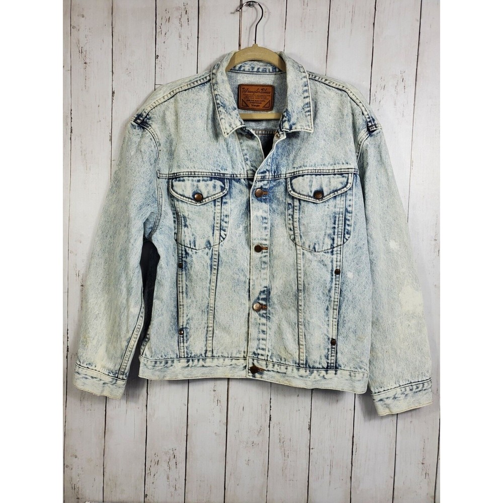 Wrangler Blues Vintage Men's Denim Jacket Trucker Lightwash *No Size Tag*